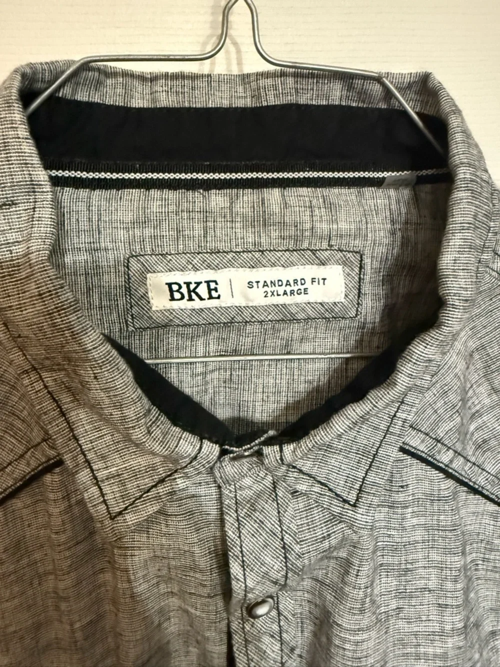 BKE Men's Long Sleeve Snap Button-Up Shirt in Heather Gray Size 2XL - Picture 2 of 4